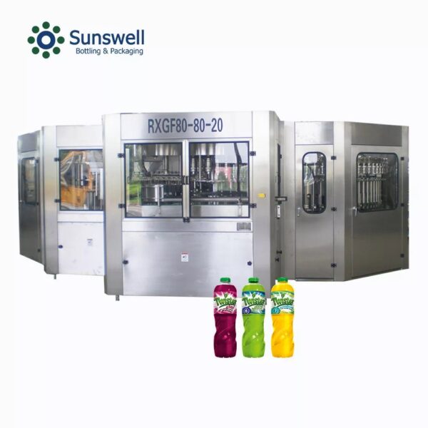 Sunswell - Automatic Litchi Juice Hot Filling Aluminum Foil Sealing Machine With HDPE/PET Bottle